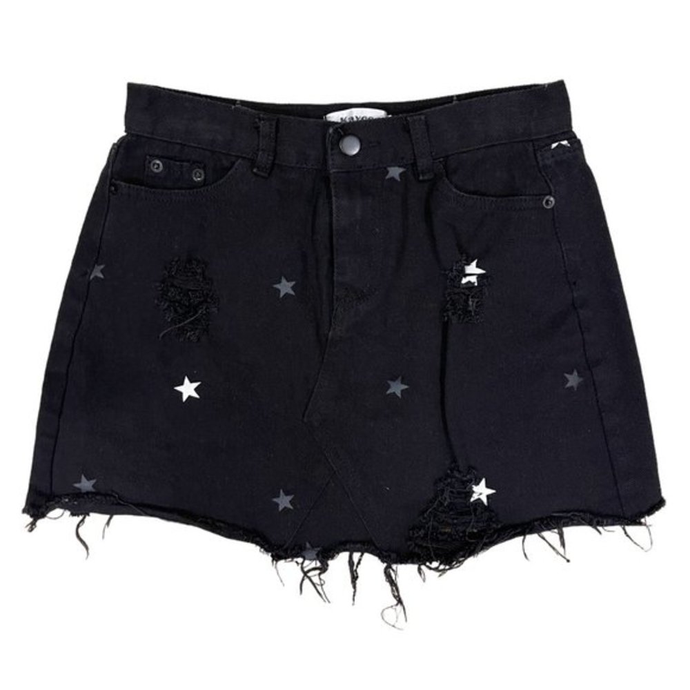 Kaycee Womens Shorts Black Printed w white stars‎ Size Small .like new condition